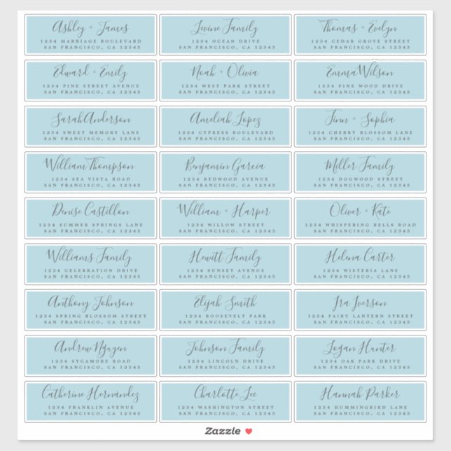 Customizable Wedding Guest Address Labels (Sheet)