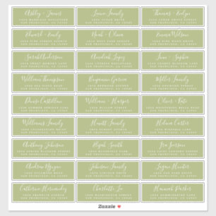 Customizable Wedding Guest Address Labels
