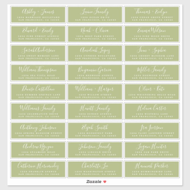 Customizable Wedding Guest Address Labels (Sheet)
