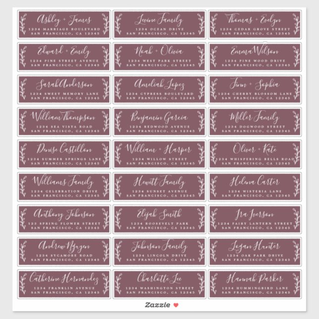 Customizable Wedding Guest Address Labels (Sheet)