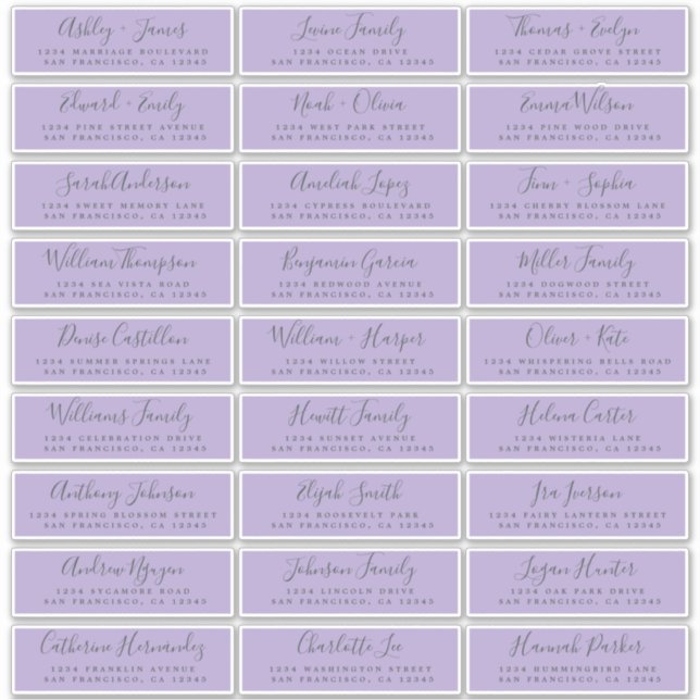 Customizable Wedding Guest Address Labels (Front)