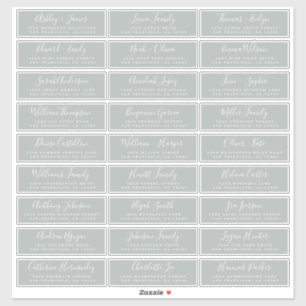 Customizable Wedding Guest Address Labels