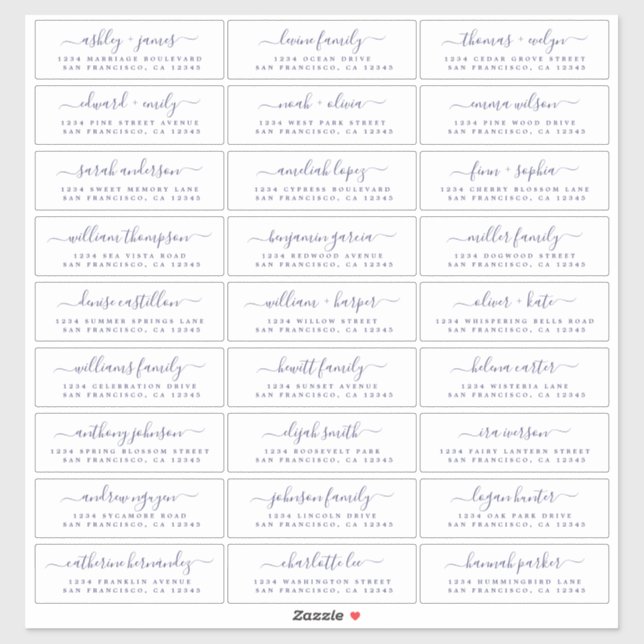 Customizable Wedding Guest Address Labels (Sheet)