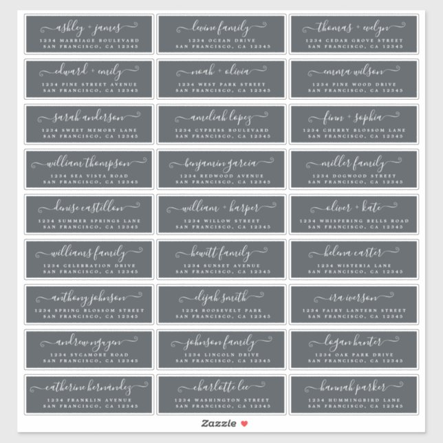 Customizable Wedding Guest Address Labels (Sheet)