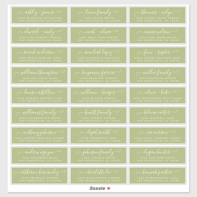 Customizable Wedding Guest Address Labels (Sheet)