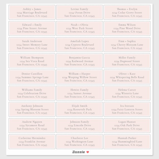 Customizable Wedding Guest Address Labels (Sheet)