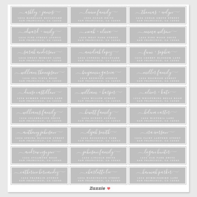 Customizable Wedding Guest Address Labels (Sheet)