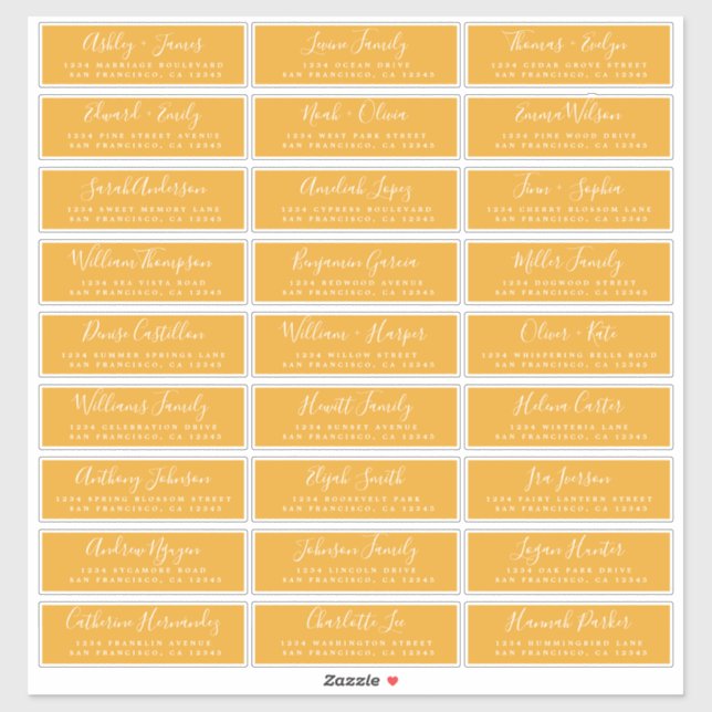 Customizable Wedding Guest Address Labels (Sheet)