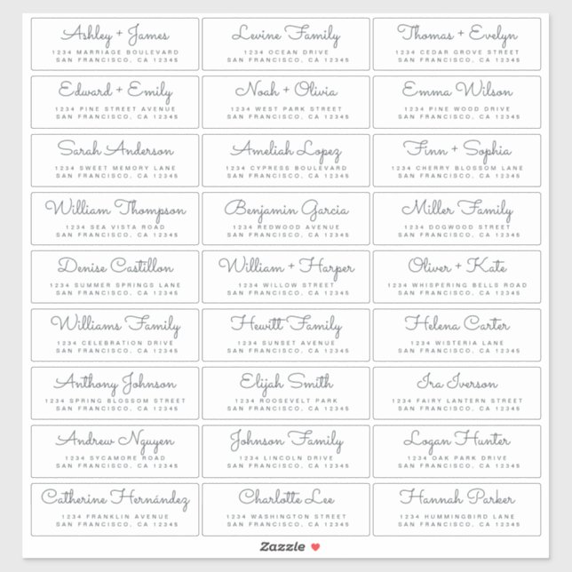 Customizable Wedding Guest Address Labels (Sheet)