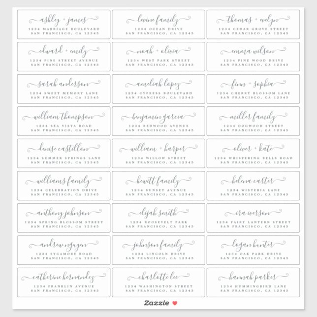 Customizable Wedding Guest Address Labels (Sheet)