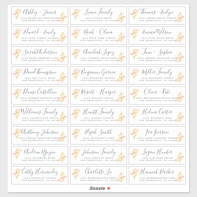 Customizable Wedding Guest Address Labels (Sheet)