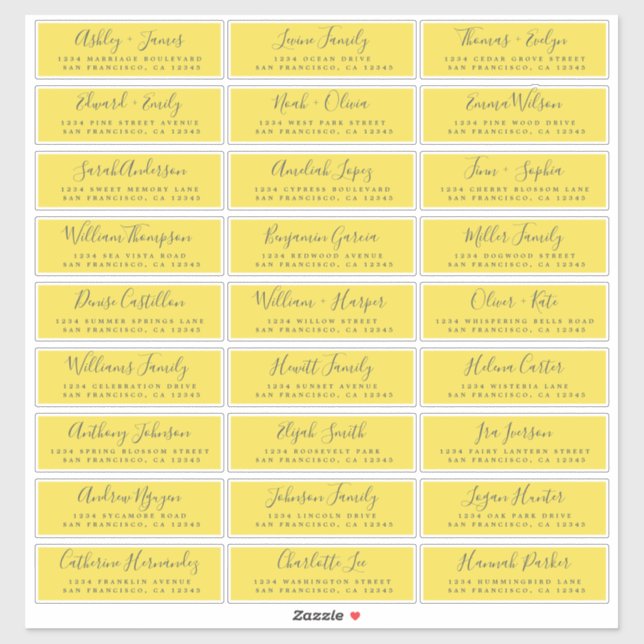 Customizable Wedding Guest Address Labels (Sheet)