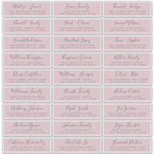 Customizable Wedding Guest Address Labels