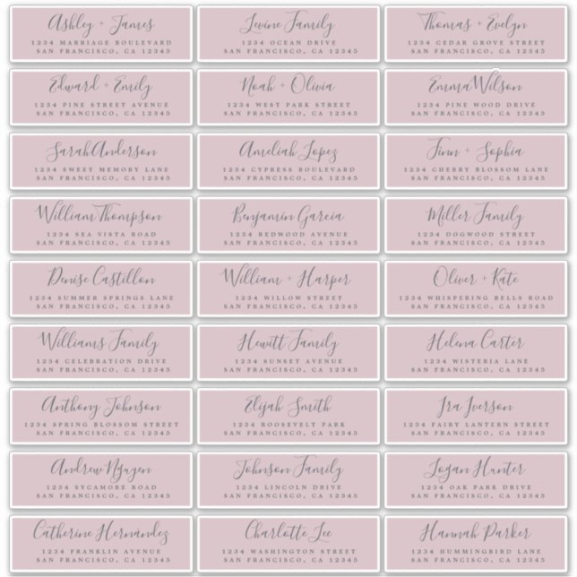 Customizable Wedding Guest Address Labels (Front)