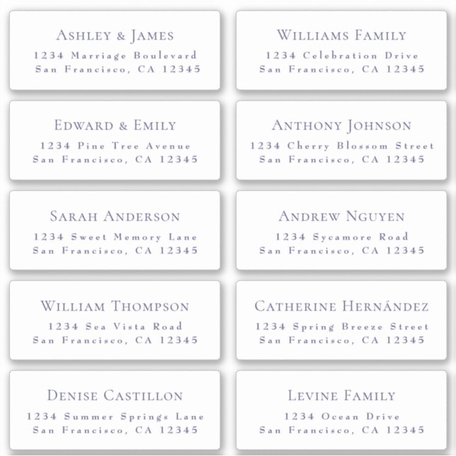 Customizable Wedding Guest Address Labels (Front)