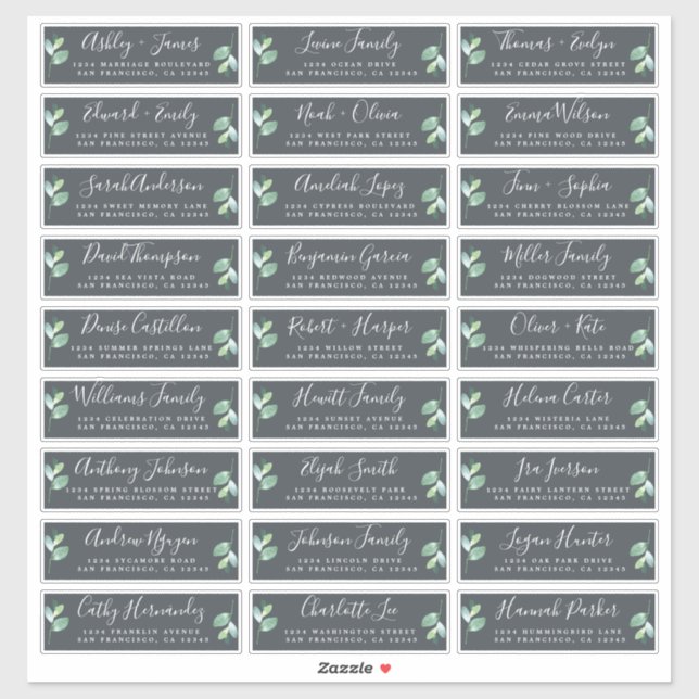 Customizable Wedding Guest Address Labels (Sheet)