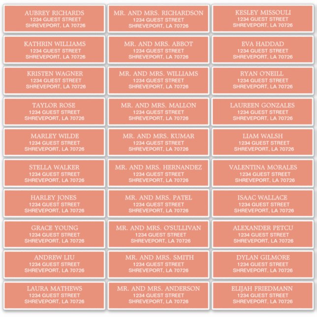 Customizable Wedding Guest Address Labels (Front)