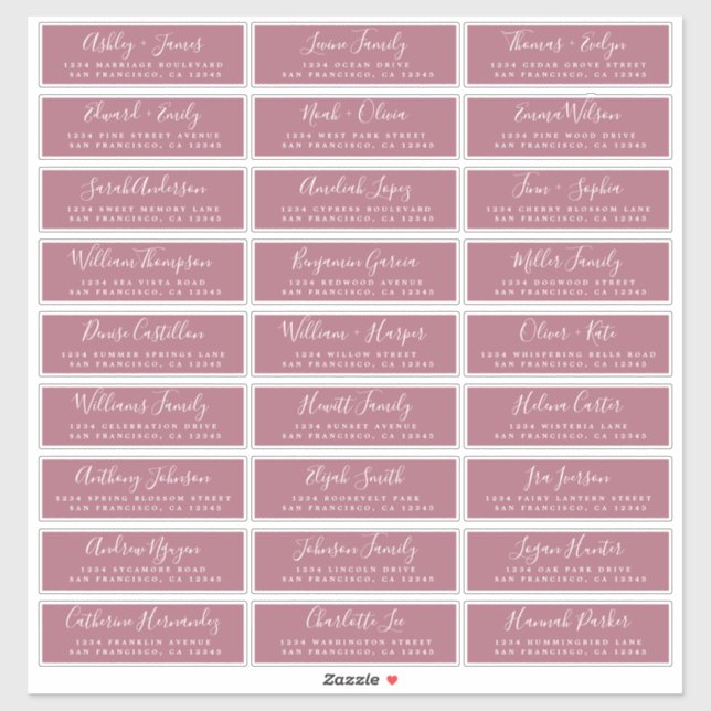 Customizable Wedding Guest Address Labels (Sheet)