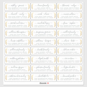 Customizable Wedding Guest Address Labels