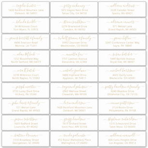 Customizable wedding guest address labels Gold
