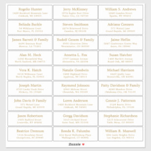 Customizable wedding guest address labels sticker