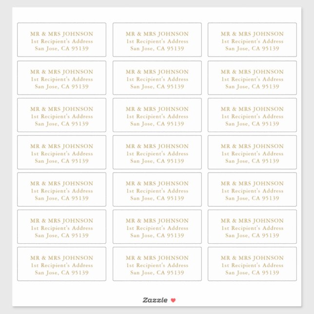 Customizable Wedding Guest Address Labels Sticker (Sheet)