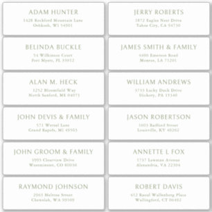 Customizable wedding guest address labels sticker