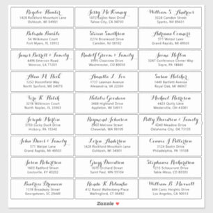 Customizable wedding guest address labels sticker