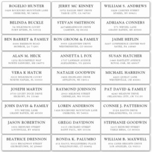 Customizable wedding guest address labels sticker
