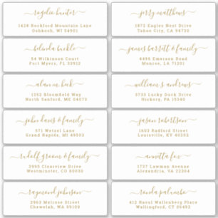 Customizable wedding guest address labels sticker