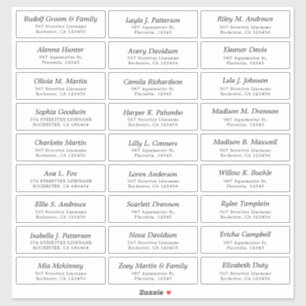 Customizable Wedding Guest lable Sticker
