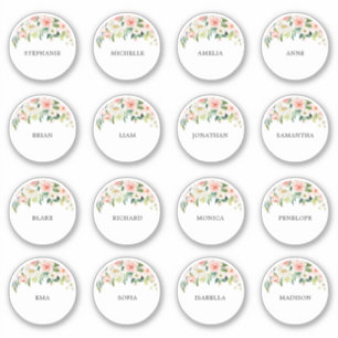 Customizable wedding guest Name Thank you Sticker