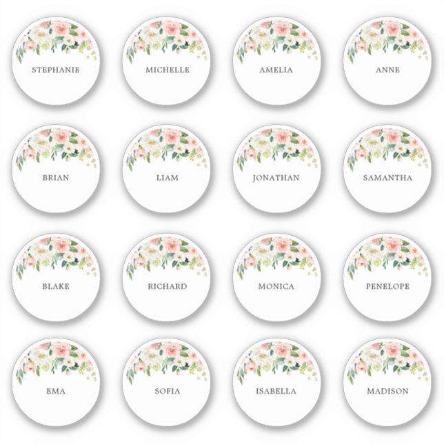 Customizable wedding guest Name Thank you Sticker (Front)