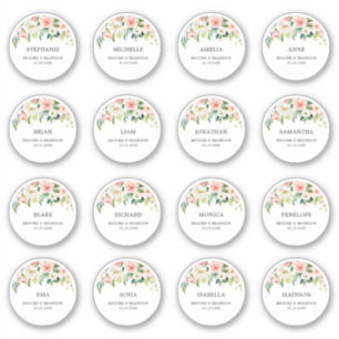 Customizable wedding guest Name Thank you Sticker