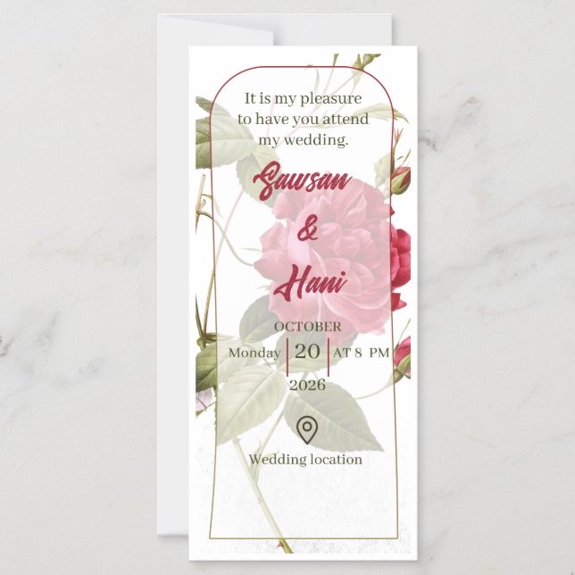 Customizable wedding invitation (Front)