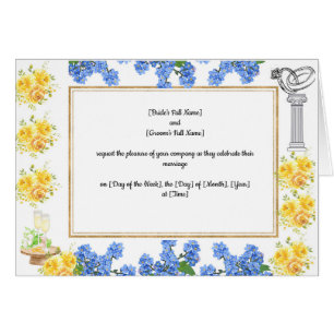 Customizable Wedding invitation Card 4 sided