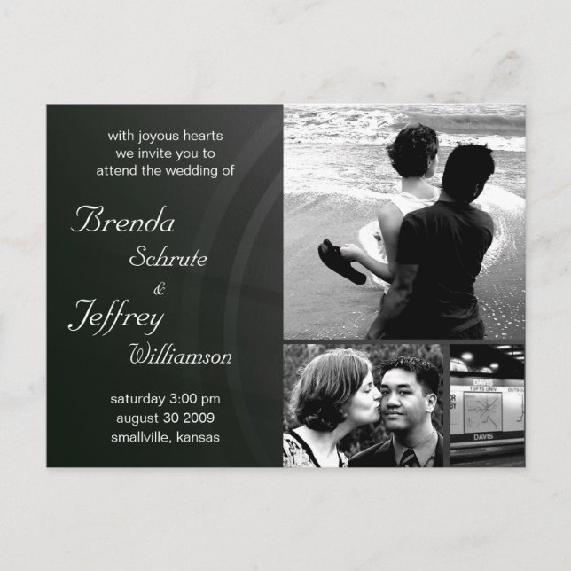 Customizable  Wedding Invitation Photos  Images Postcard (Front)