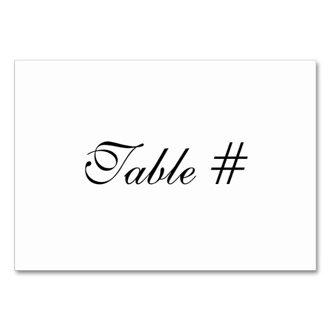 Customizable Wedding Invitation Sets Table Number (Front)