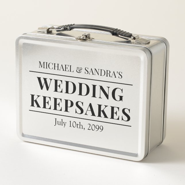 Customizable Wedding Keepsakes Metallic Box (Front)