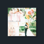 Customizable Wedding Photo Collage Canvas Print<br><div class="desc">Beautiful personalized canvas wall art print with 4 of your custom wedding photos arranged in a square grid photo collage. Add your favourite family photos and create a beautiful keepsake canvas art print. Click Customize It to insert your photos or even add text. Great gift for family, friends, parents, grandparents...</div>