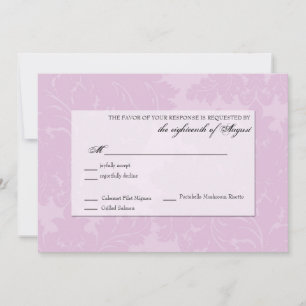 Customizable Wedding Response RSVP card