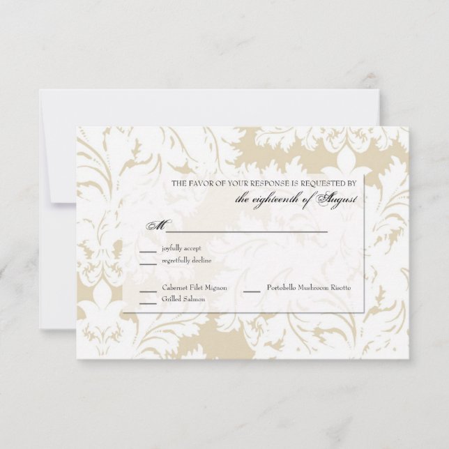 Customizable Wedding Response RSVP card (Front)
