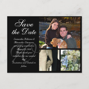 Customizable Wedding Save the Date Card 3 Pictures