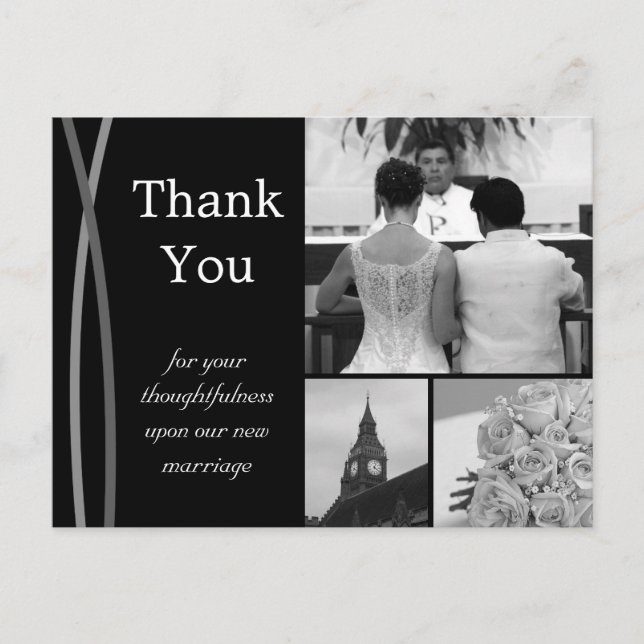 Customizable Wedding Thank You Card Photo Pictures (Front)