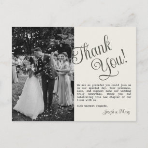 Customizable Wedding Thank You Card Photo Template