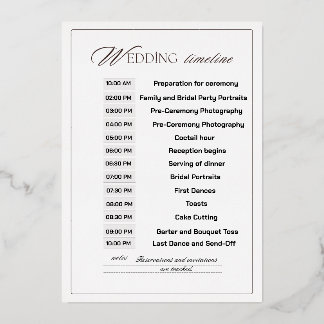 Customizable Wedding Timeline
