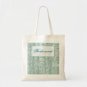 Customizable wedding words bridesmaid bag