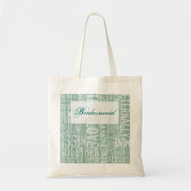 Customizable wedding words bridesmaid bag (Front)