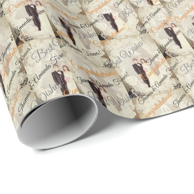 Customizable Wedding Wrapping Paper (Roll Corner)