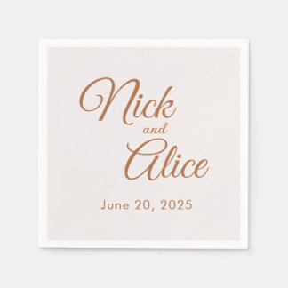 Customizable Weddings, Engagements - COFFEE Colour Napkin